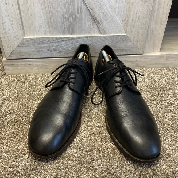 Clarks Cushion Plus Black Leather Tie 10 - Picture 1 of 12